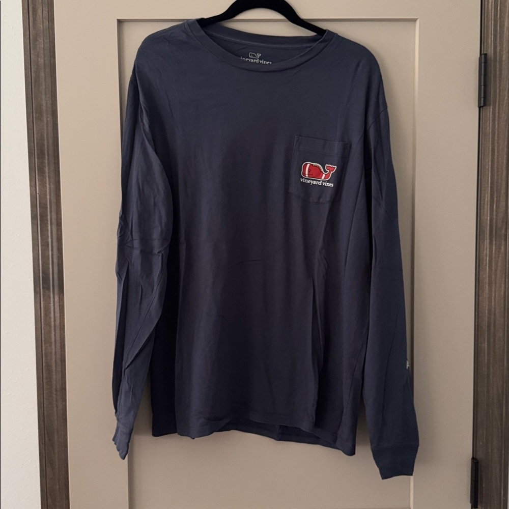 Vineyard Vines Navy Long Sleeve Tee with Logo